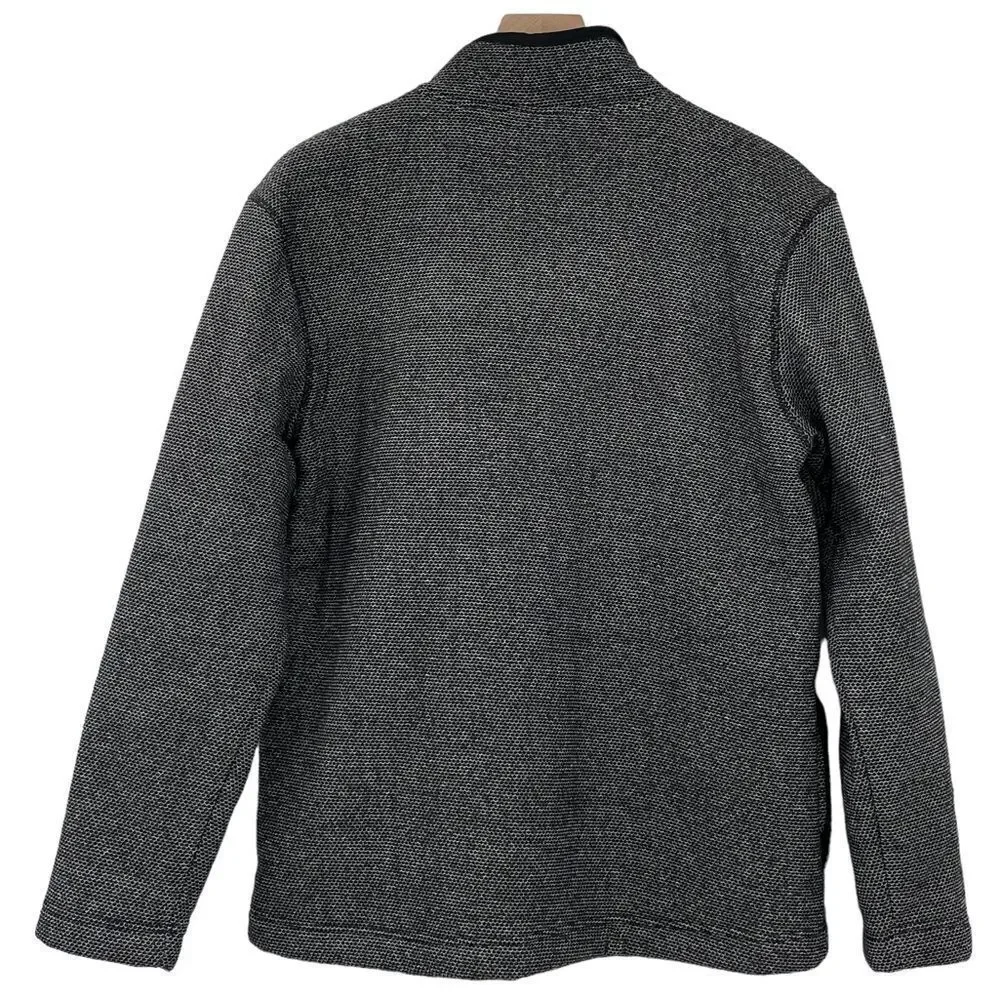 Orvis Men's 1/4 Zip Pullover w/ Pockets Sherpa Lined High Neck Gray/Black | M